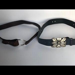 2 leather belts